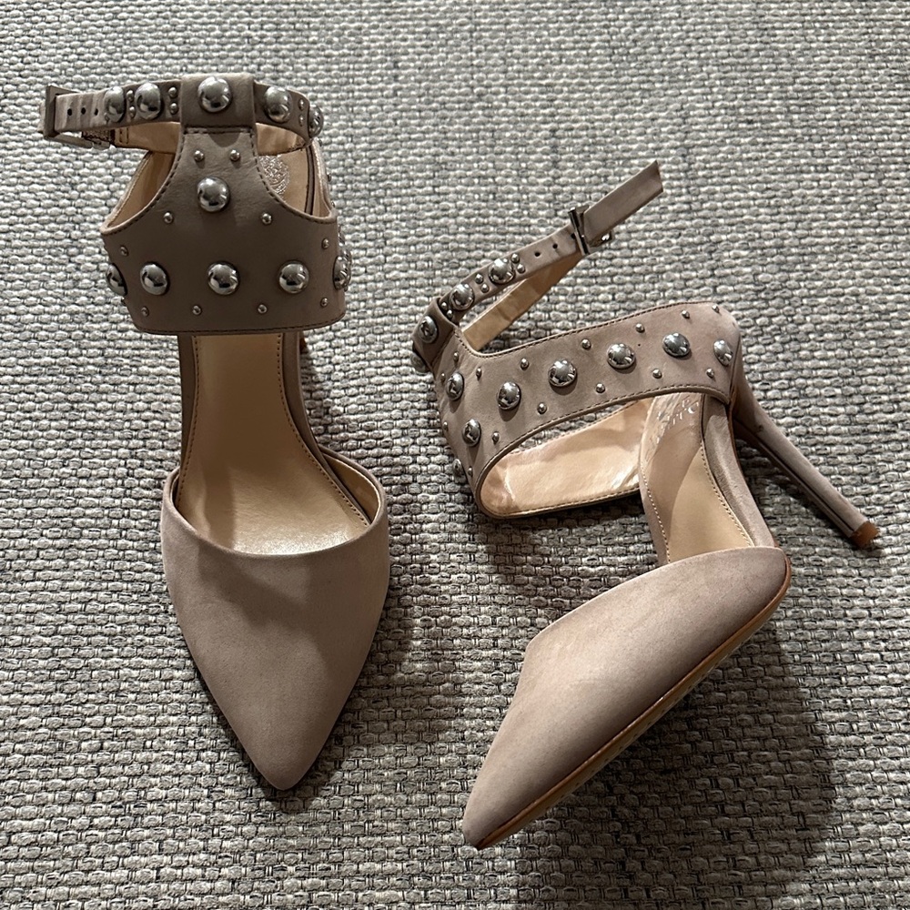 Vince Camuto Studded Beige Heels